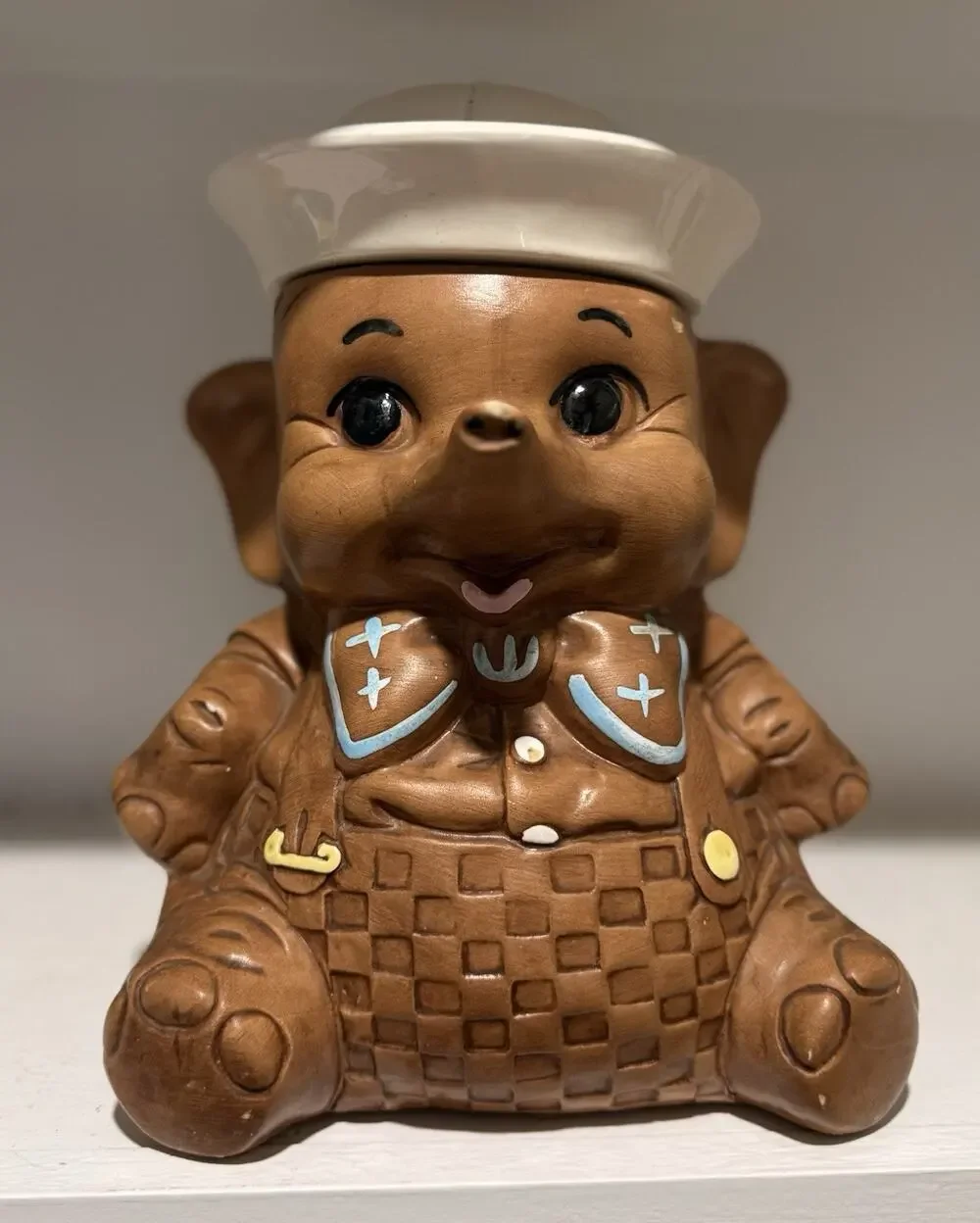 Vintage 1960s Twin Winton Sailor Baby Elephant Cookie Jar